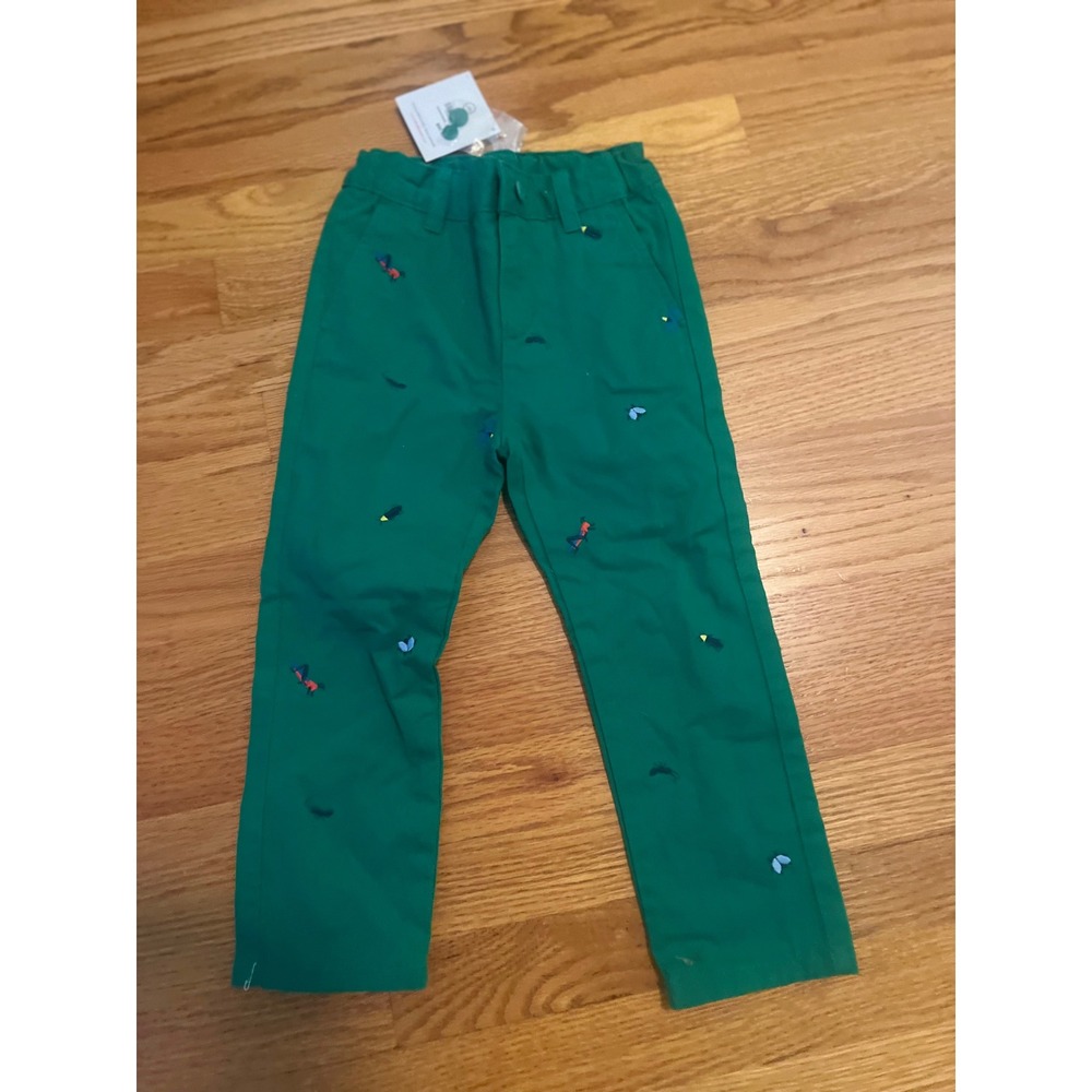 Hanna Andersson Green Embroidered Pants New with Tags Casual 100 cm 4